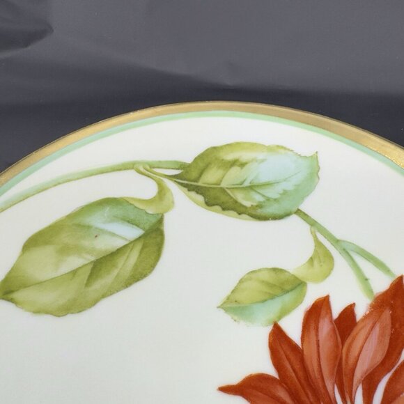 Antique Bavaria Hand Painted Red Flower Plate Dish Made In Germany Porcelain VTG - Picture 10 of 13